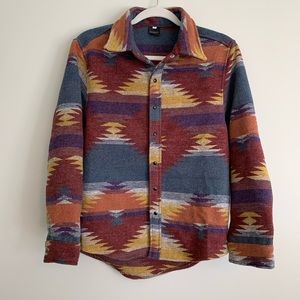 Aztec Tribal wool/cotton blend flannel, Small